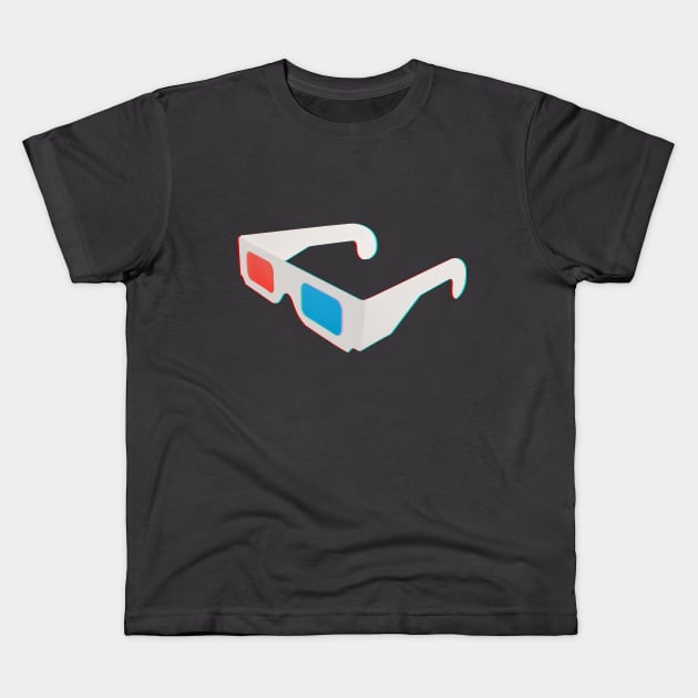 red blue anaglyph 3d eye candy glasses Kids T-Shirt by Closeddoor